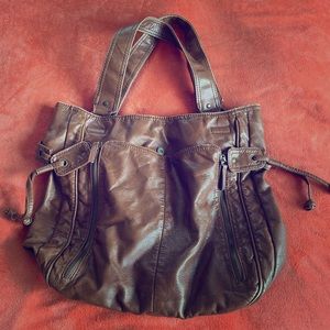 Faux leather brown purse